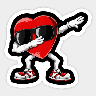 Dabbing Heart Funny Valentines Day Sticker